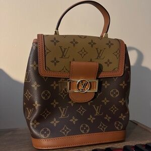 LOUIS VUITTON Monogram Reverse Dauphine Backpack Brown M45142